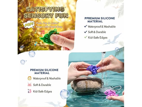 BicMan 30pcs Dinosaur Pop Its