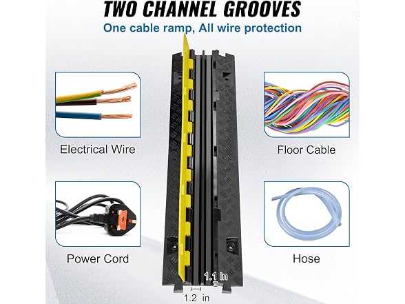 5 PCs Cable Protector Ramp, 2 Channel, 22000