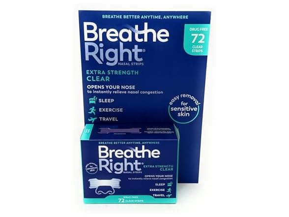 Breathe Right Nasal Strips Extra Clear Sensitive