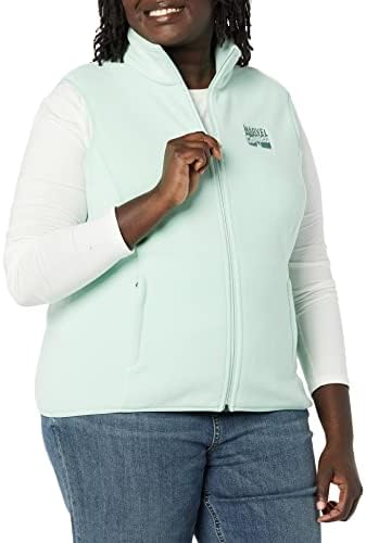 Amazon Essentials Disney | Marvel | Star Wars | Princess Women's Polar Fleece Vests, Marvel Comic Logo, Medium