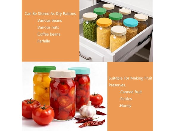 WAWINY 32oz Glass Salad Jars 4 Pack