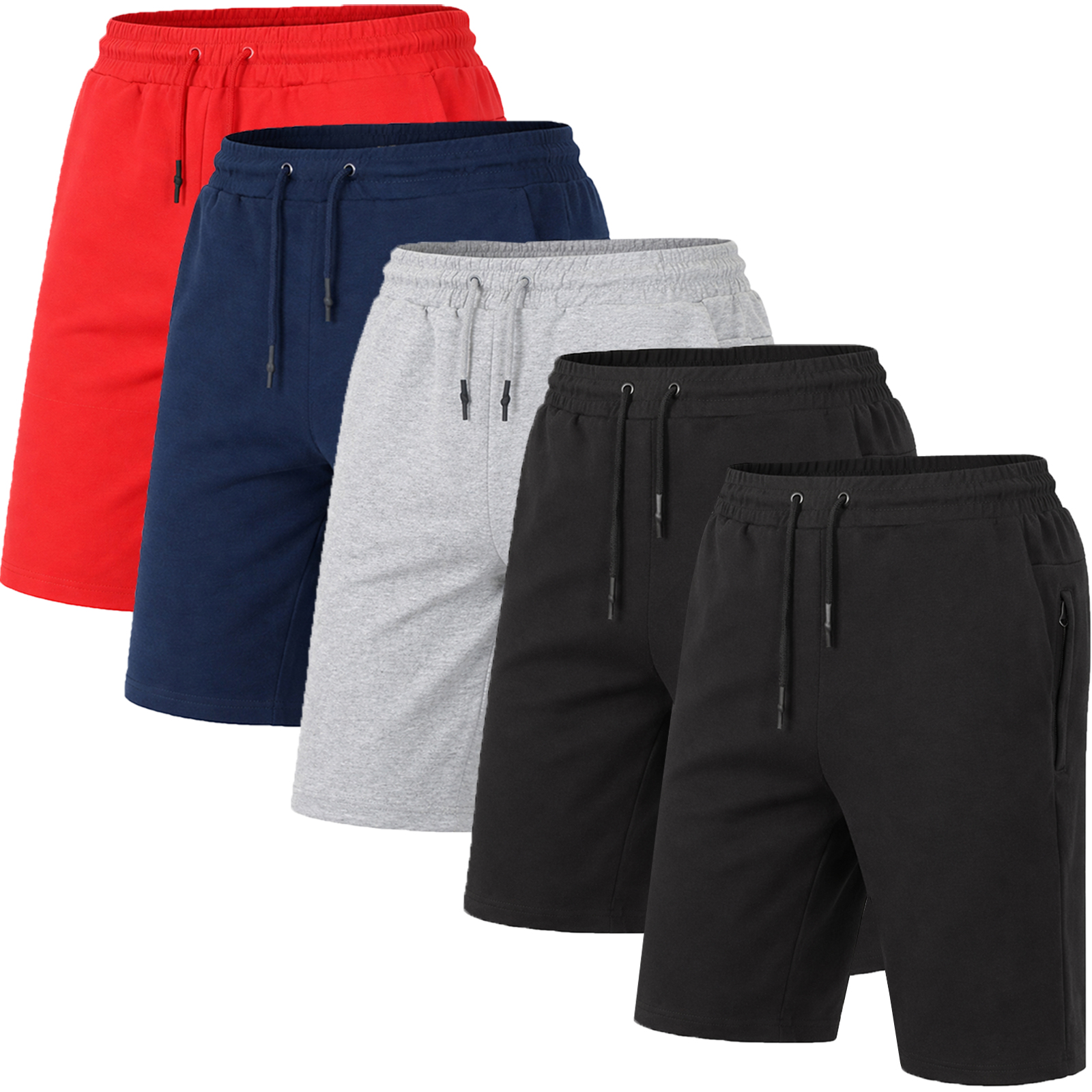 5Pk Mens Classic T/F Jogger Shorts - Gallery 9