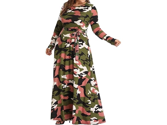 Xugwlkj Women (3XL) Dresses Maxi Long Sleeve Dress