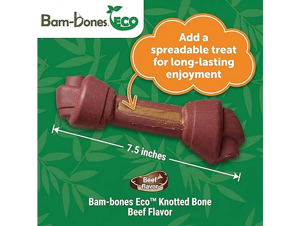 SPOT Bam-Bones Eco Knotted Bone, Beef Flavor