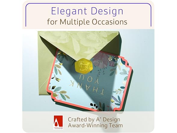 Floral Thank You Cards, Die-Cut Gold