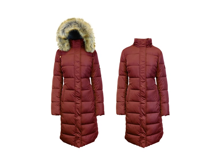 Womens Parka Jacket w/ Faux Fur Hood