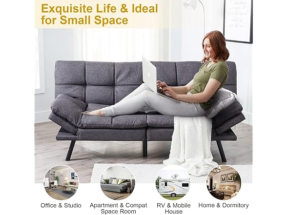 MUUEGM Futon Sofa Bed, Convertible Sofa