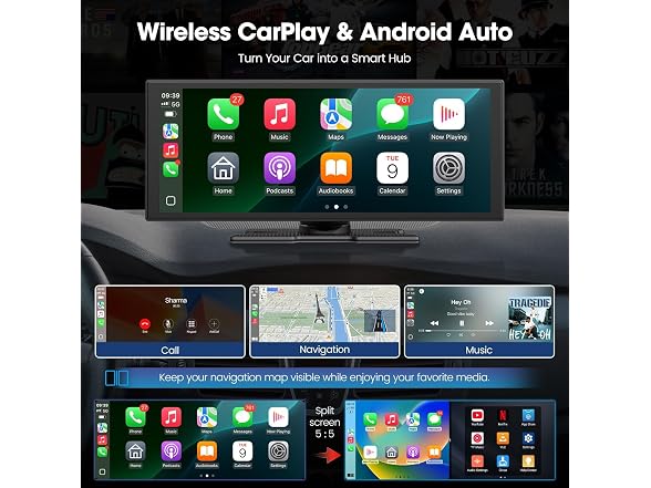 LAMTTO 11in Wireless CarPlay Screen
