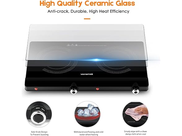 1800W Infrared Double Burner Electric Cooktop - Gallery 4
