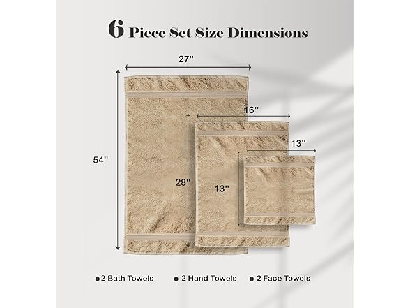 Superior 6PC MIAMI 6PC Towel Set
