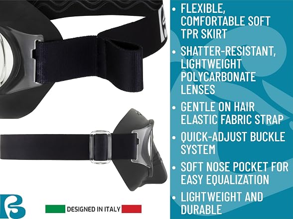 Cressi Force 2-Lens Dive Mask, Black