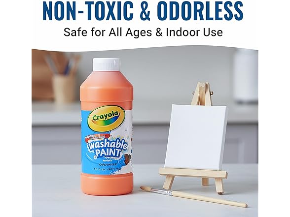 Crayola Washable Orange Paint, 16 oz Bottle