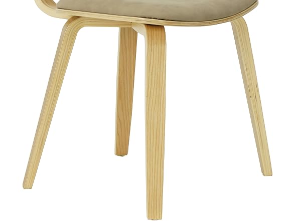 Armen Living Dining Chair with Faux Leather Seat, Set of 3