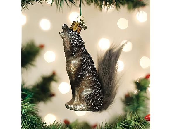 Old World Christmas Vintage Howling Wolf Glass