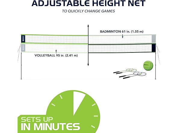 WildSports 2-in-1 Volleyball & Badminton Combo Set