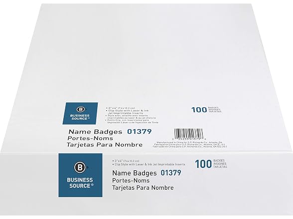 Business Source Name Badge Holder, Clear (01379)
