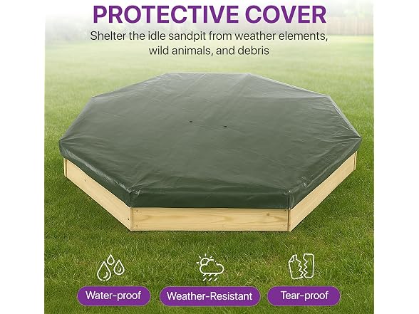 Plum Wooden Large Sandbox with Cover