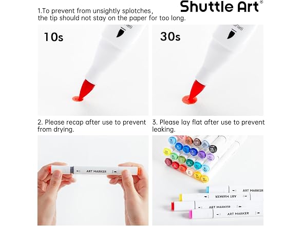 Brush Tip Alcohol Markers, Dual Tip