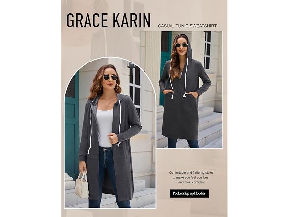 Grace Karin Women (L) Hoodie Sweatshirt Jackets