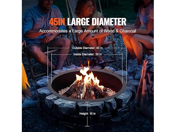 Fire Pit Ring, 45-Inch Outer/39-Inch Inner
