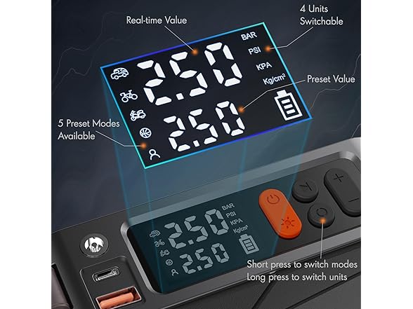 Rulsen Tire Inflator Portable Air Compressor,
