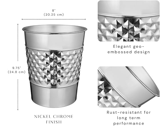 Monarch Abode Metal Bathroom Trash Can