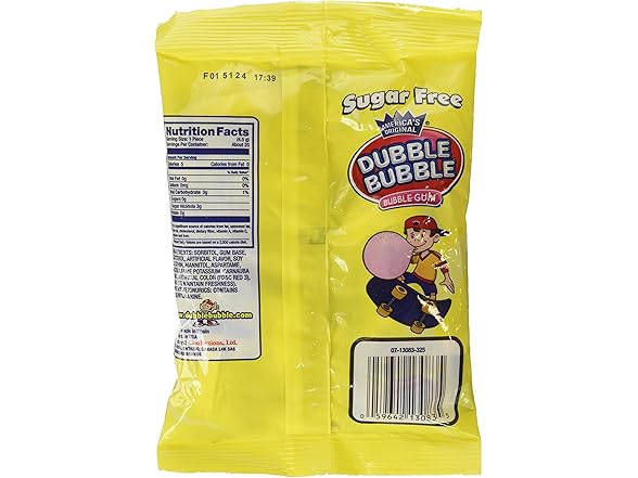 Dubble Bubble Sugar Free Gum - 3.25 oz