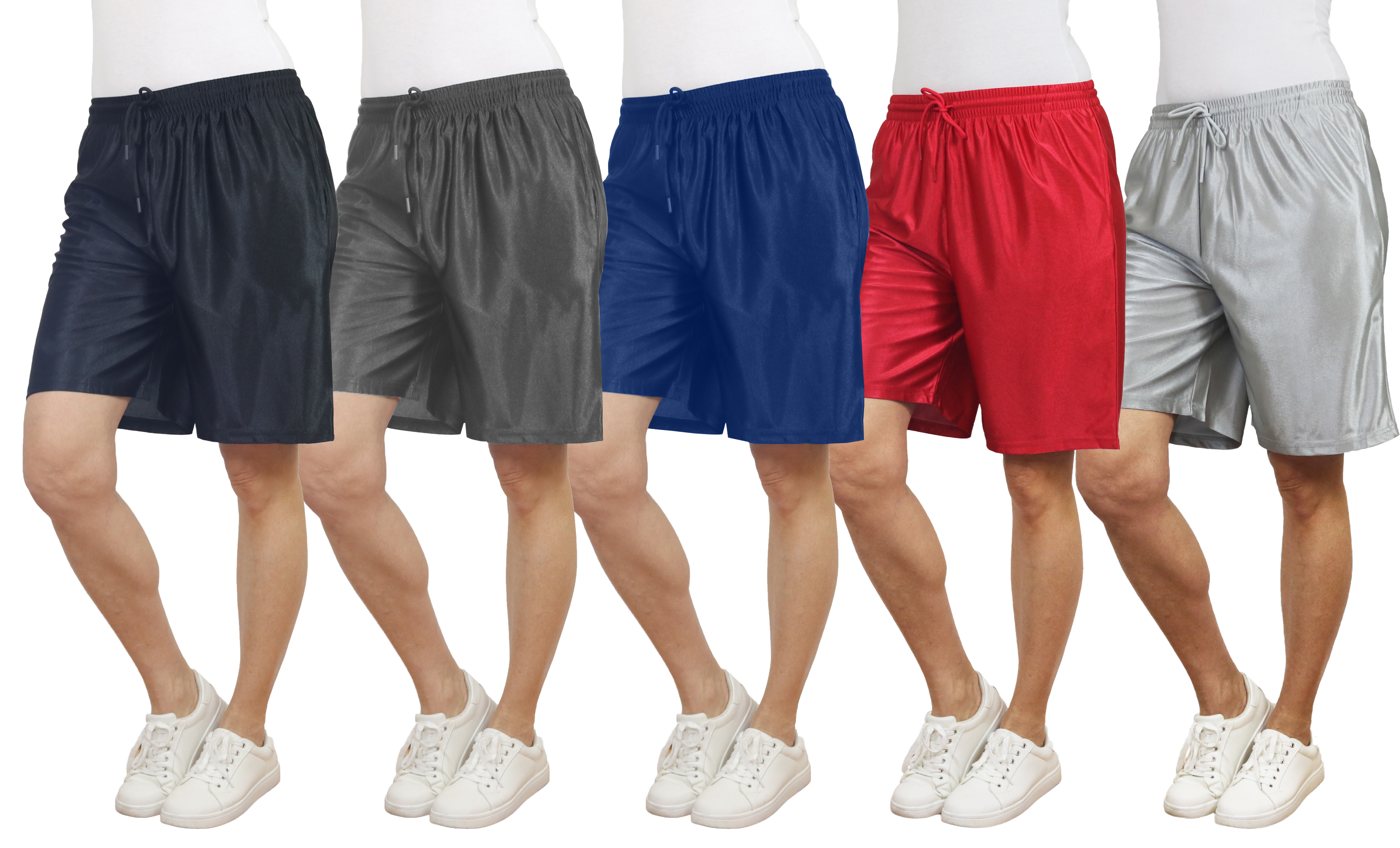 5Pk Womens Loose Fit Dazzle Shorts - Gallery 8