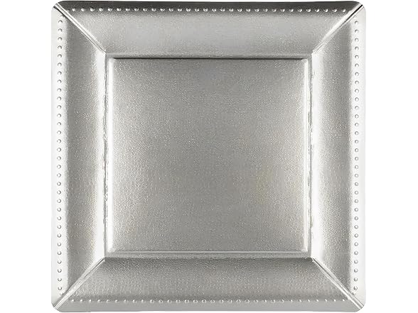 Kaya Luxurious Silver Square Edge Beaded