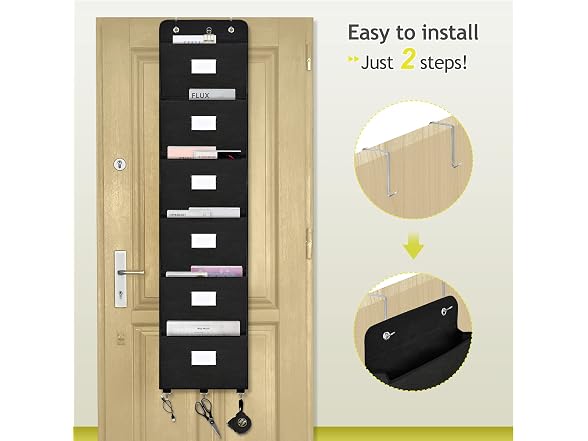 coastal rose Over the Door File Organizer, 6 Organ
