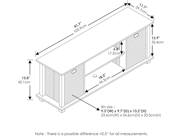Furinno Econ Entertainment Center, Black/Black
