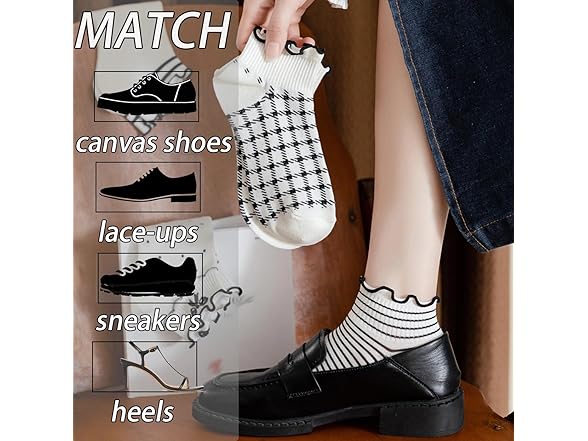 CHUNFO Womens Socks 5 Pairs (6-11.5)