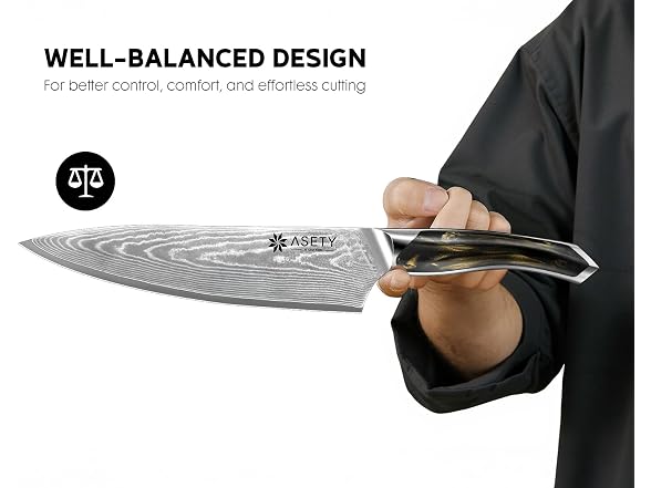 ASETY Damascus Knife Set Resin Handle