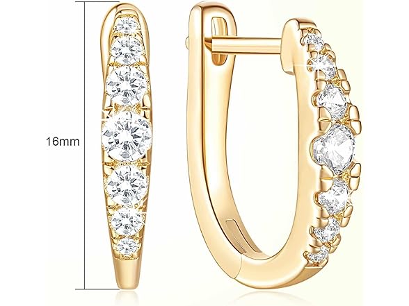 Verniflloga 14K Gold Hoop Earrings 16 mm