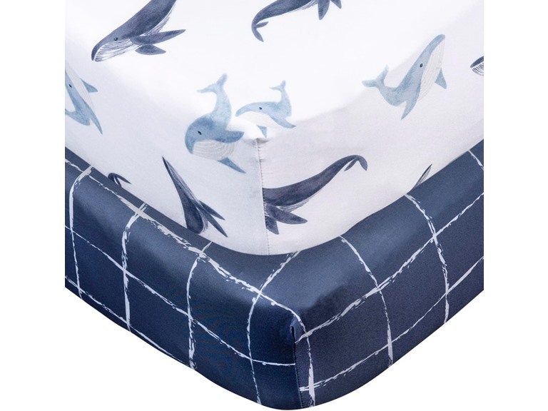 Gerber Baby Unisex 2-Pack Knit Crib Sheet, Coastal Calm, One Size