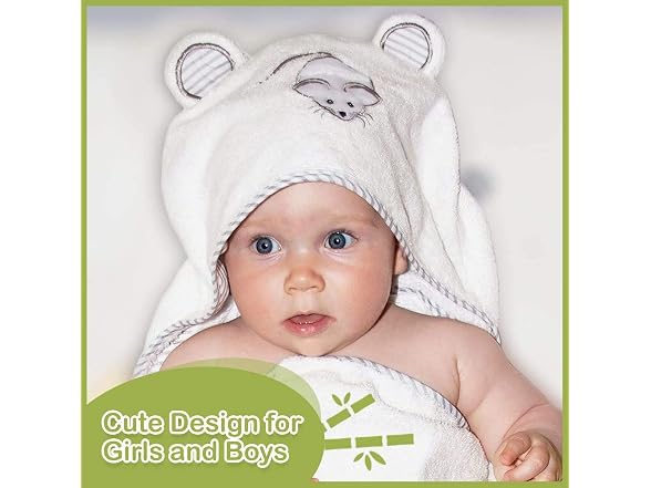 Liname Organic Bamboo Hooded Baby Towel Ultra