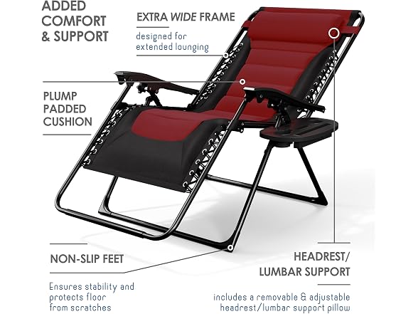 Nestl Padded Oversized Zero Gravity Chair