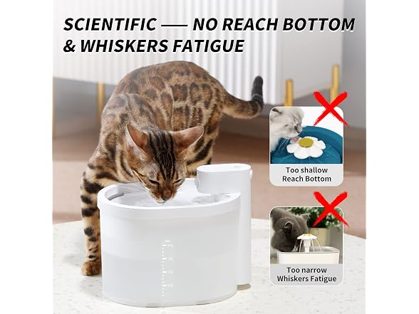 uahpet Cat Water Fountain, Wireless & Battery Operated