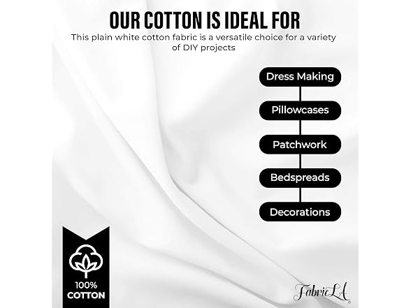 FabricLA Cotton Lawn Fabric 100% Cotton Lining
