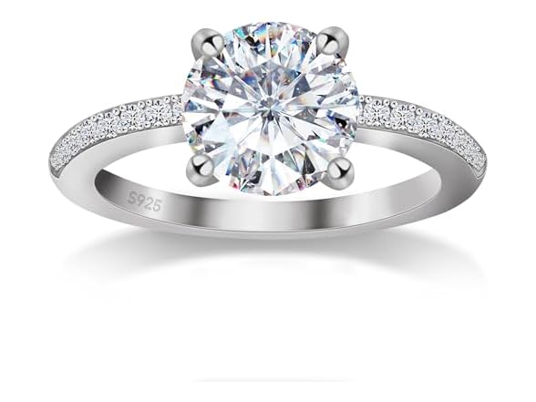 QUEENOU Moissanite Engagement Rings Size 6