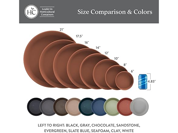 HC Plant Saucer 21in Slate Blue