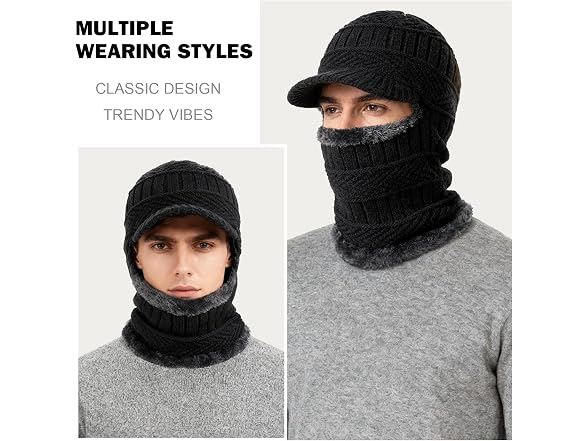 Tagvo Unisex (OS) Winter Knitted Balaclava Fleece