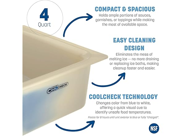 Carlisle CoolCheck Food Pan, 4 Quart