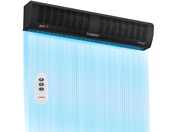 TURBRO 48 in Air Curtain Fan, Black