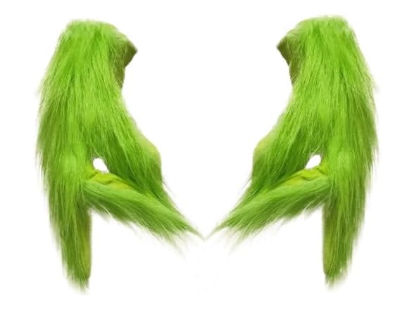 Fisemira Fisemira Green Furry Monster Gloves for