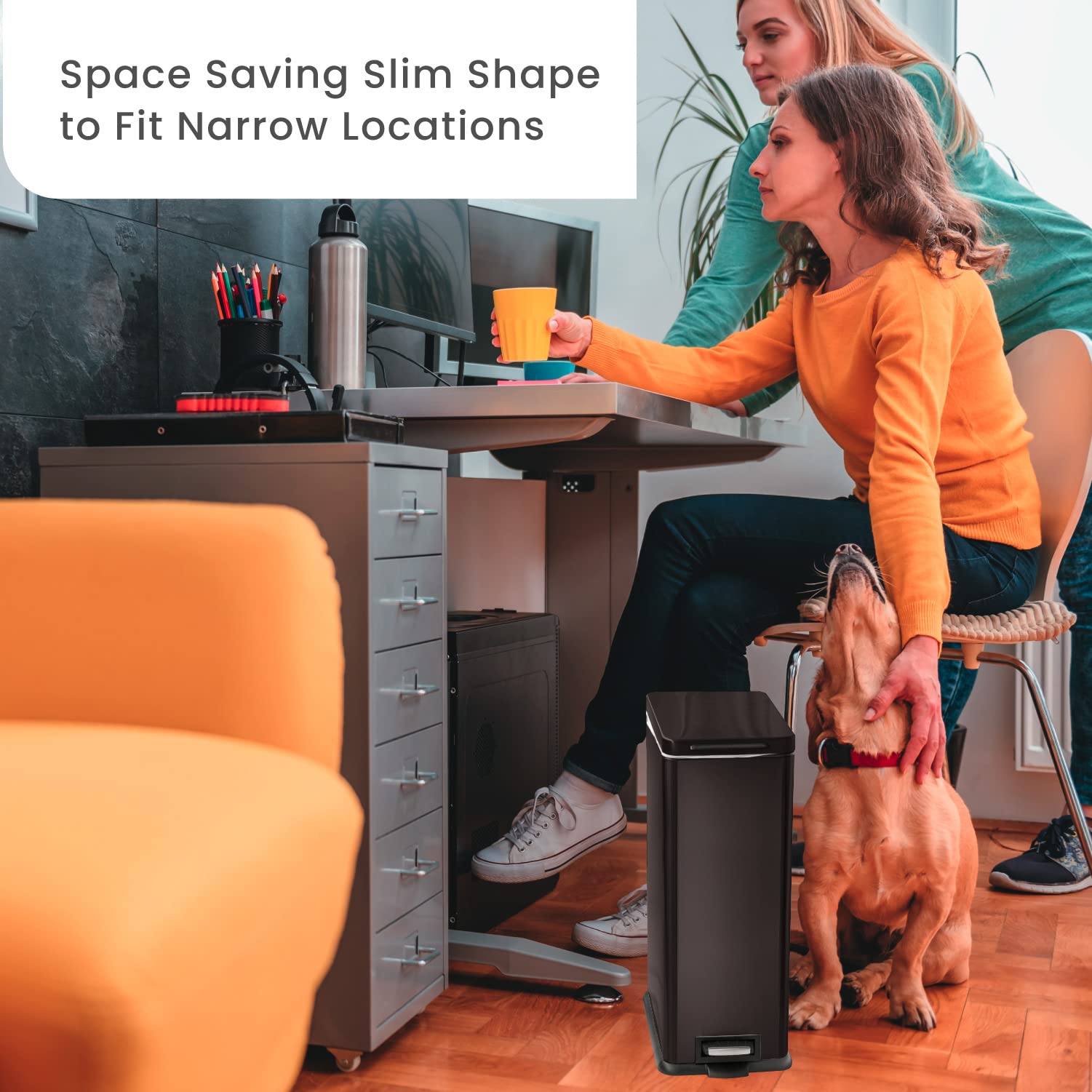 8 & 2.5 Gallon Slim Trash Can Set - Gallery 12