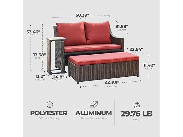 Four Seasons Courtyard Redington Chic 3 Piece Patio Set