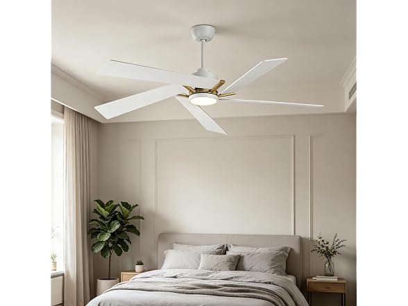 Parrot Uncle 60 Inch White Ceiling Fan