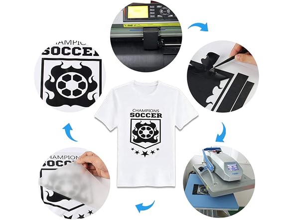 CAREGY Heat Transfer Vinyl HTV for Sheets Black