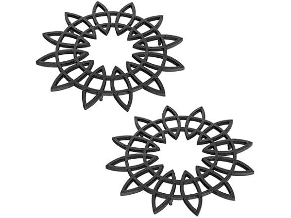 12" Flower Wrought Iron Trivet, Pack of 2